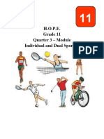 H.O.P.E. Grade 11 Quarter 3 - Module Individual and Dual Sports