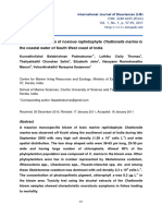 Monospecific bloom of noxious raphidophyte Chattonella marina in the coastal water of South West coast of India