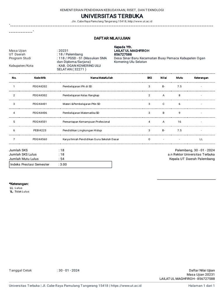 Ut Sistem Informasi Akademik Pdf