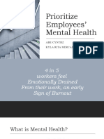 Prioritize Employees' Mental Health