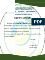 Experience Certificate