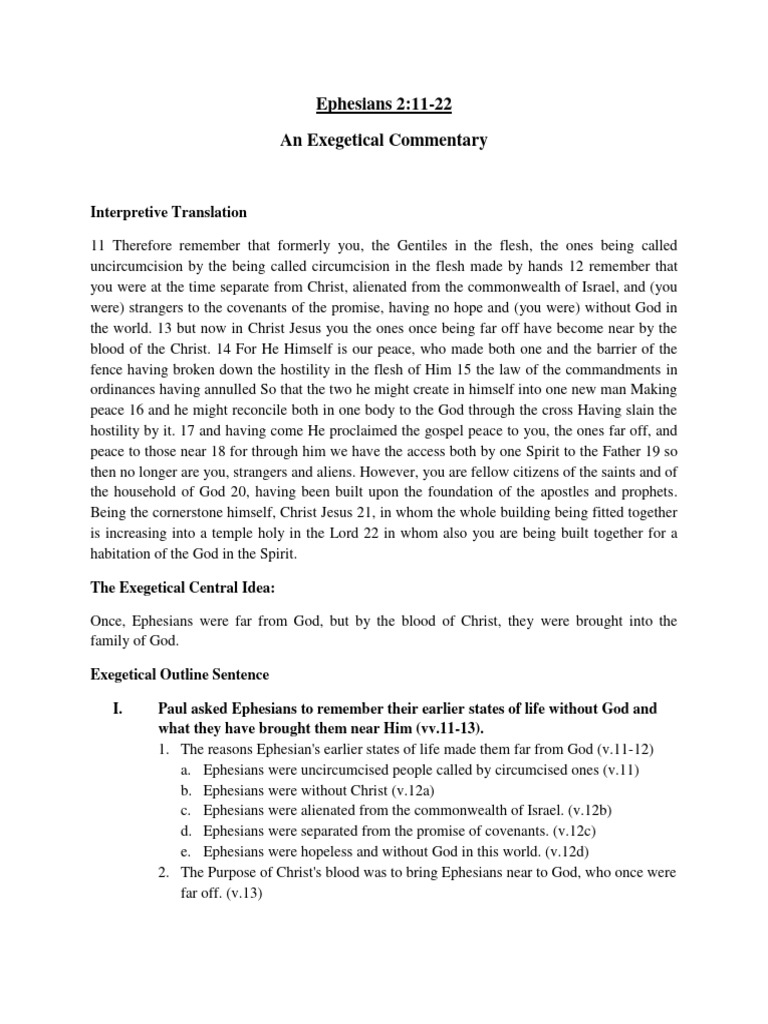 Ephesians 2:11-22 Exegetical Insights | PDF | Paul The Apostle | Jesus
