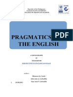 A WRITTEN REPORT ON PRAGMATICS AND THE ENGLISH LANGUAGE (Monograph in English 508)