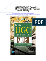Nta Ugc Net Set JRF Paper Ii English 2021 First Edition by Pearson Vineet Pandey Full Chapter