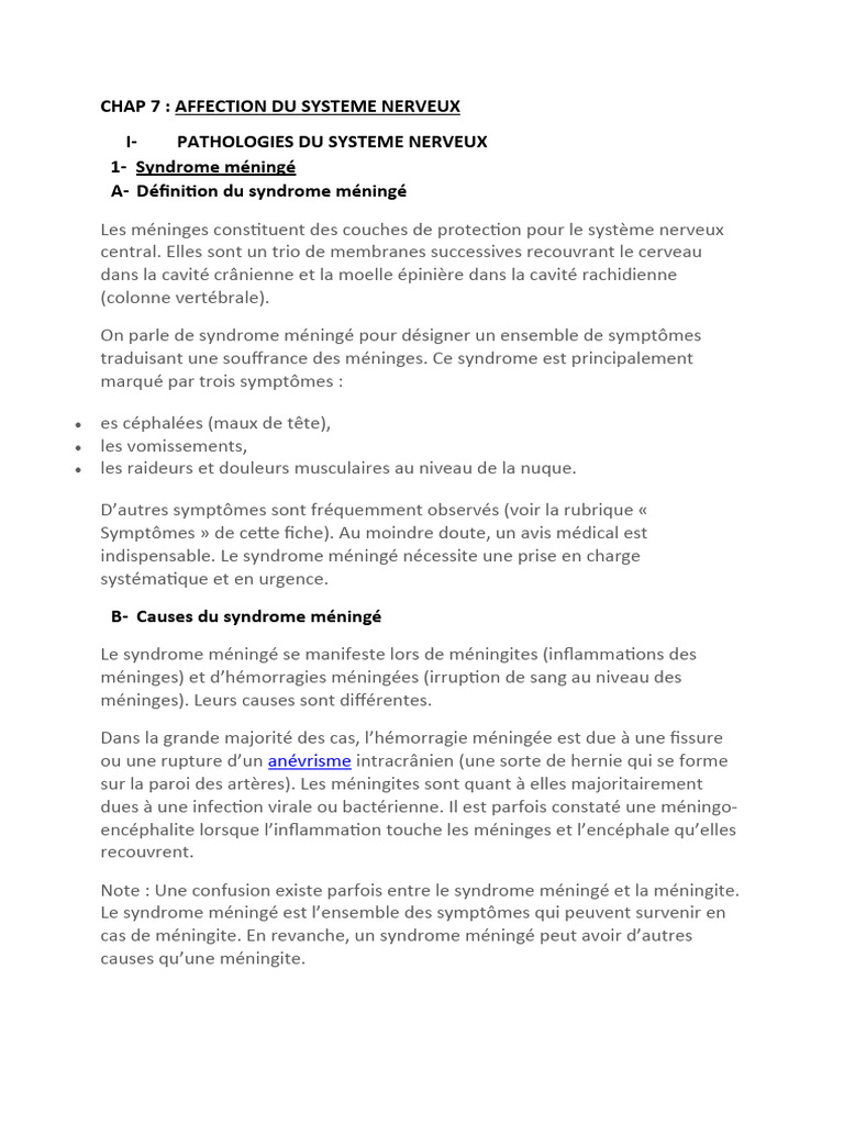Crise adversive et syndrome méningé | PDF | Maladie de Parkinson ...