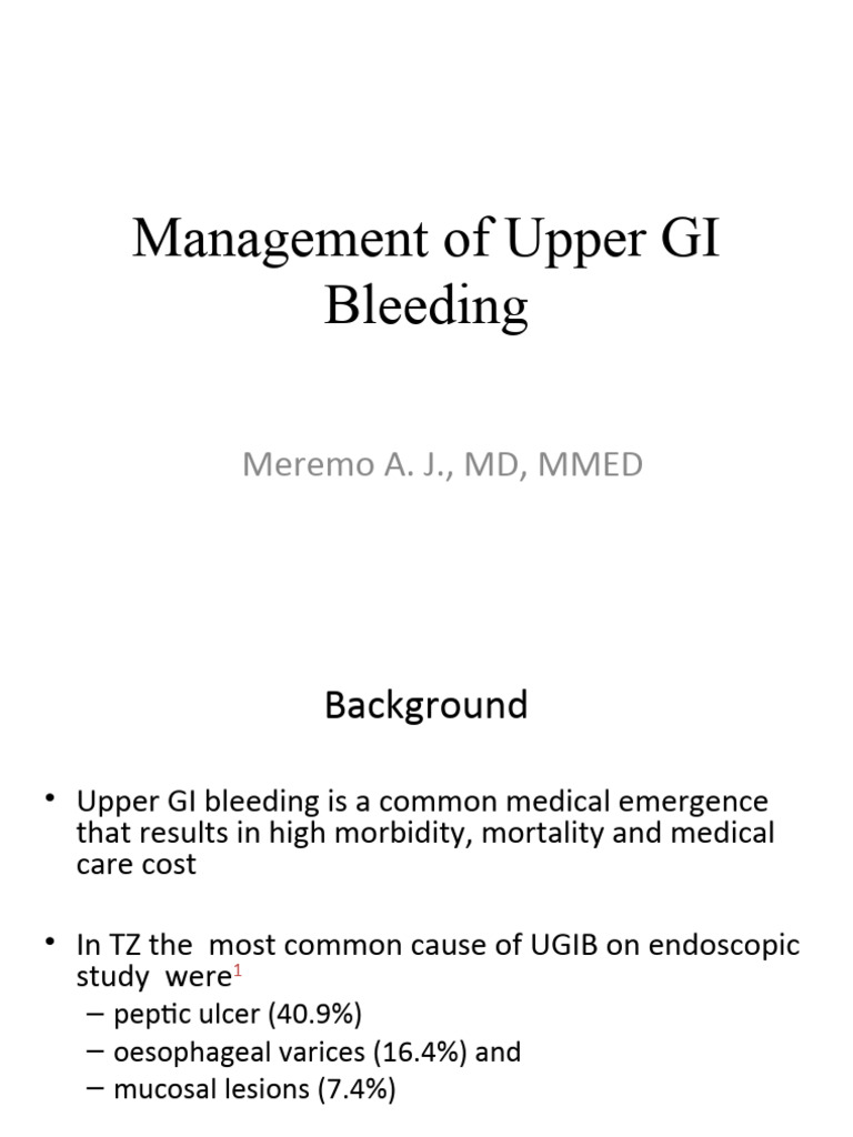 Management of Upper GI Bleeding | Download Free PDF | Stomach ...