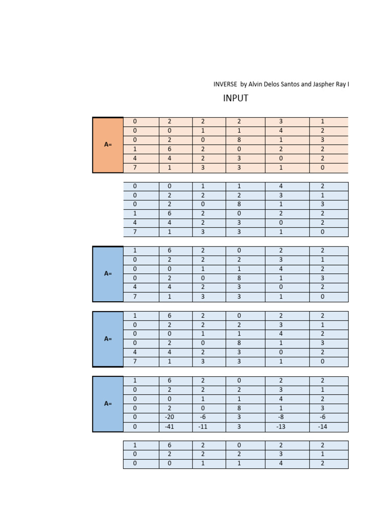 Inverse Matrix Calculation Guide | PDF