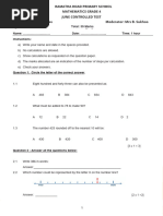 Grade 4 Term 3 Maths Revision Paper | PDF | Area | Elementary Geometry