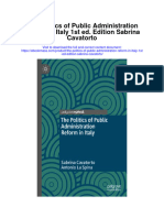 The Politics of Public Administration Reform in Italy 1St Ed Edition Sabrina Cavatorto Full Chapter