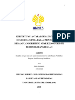 Keefektifan Antara Bermain Statistika Dan Bermain Pola Dalam Meningkatkan Kemampuan Berhitung Anak Kelompok B TK Pertiwi Karangtengah