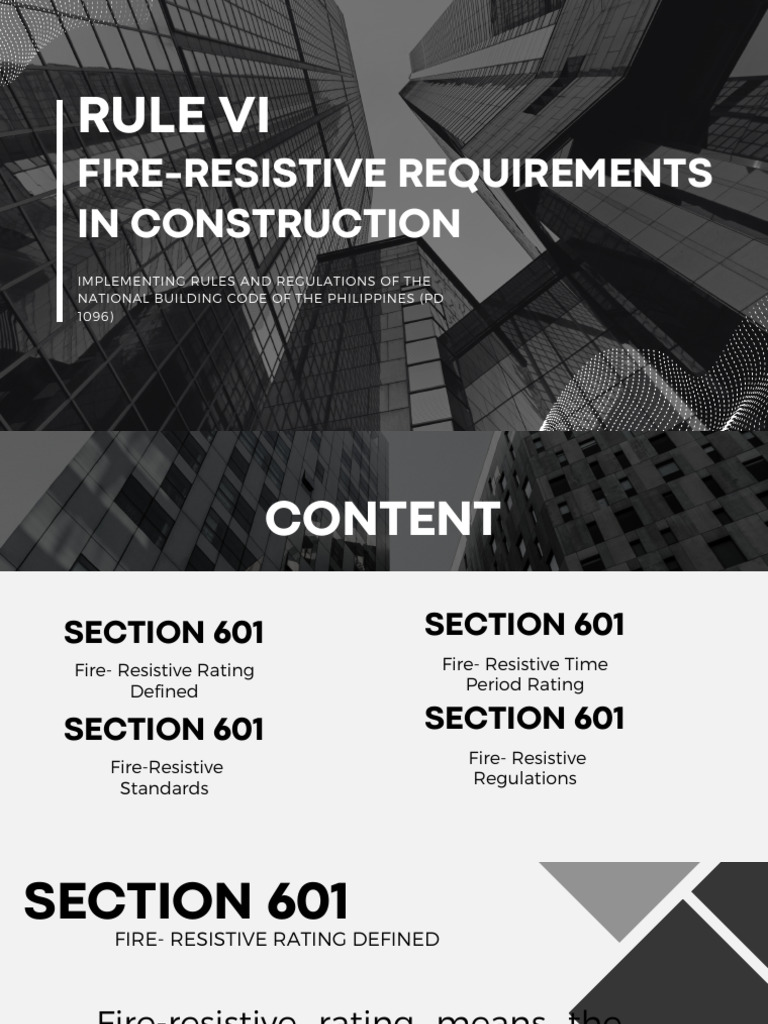 Fire-Resistive Requirements in Construction | PDF