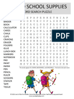 Back To School Supplies Word Search Puzzle File