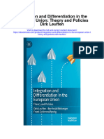 Integration and Differentiation in The European Union Theory and Policies Dirk Leuffen Full Chapter
