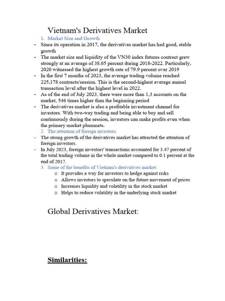 Vietnam Derivatives Market Growth Insights | PDF