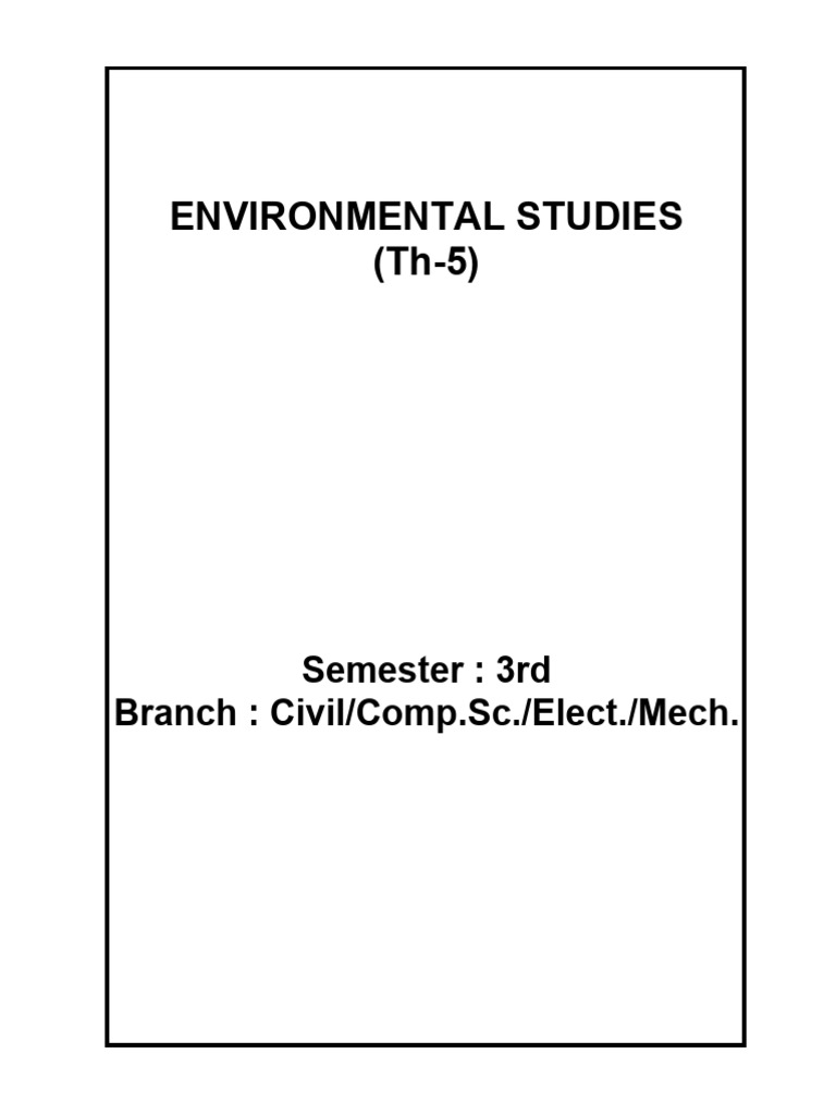 Environmental Studies Course Overview | PDF | Soil | Agriculture