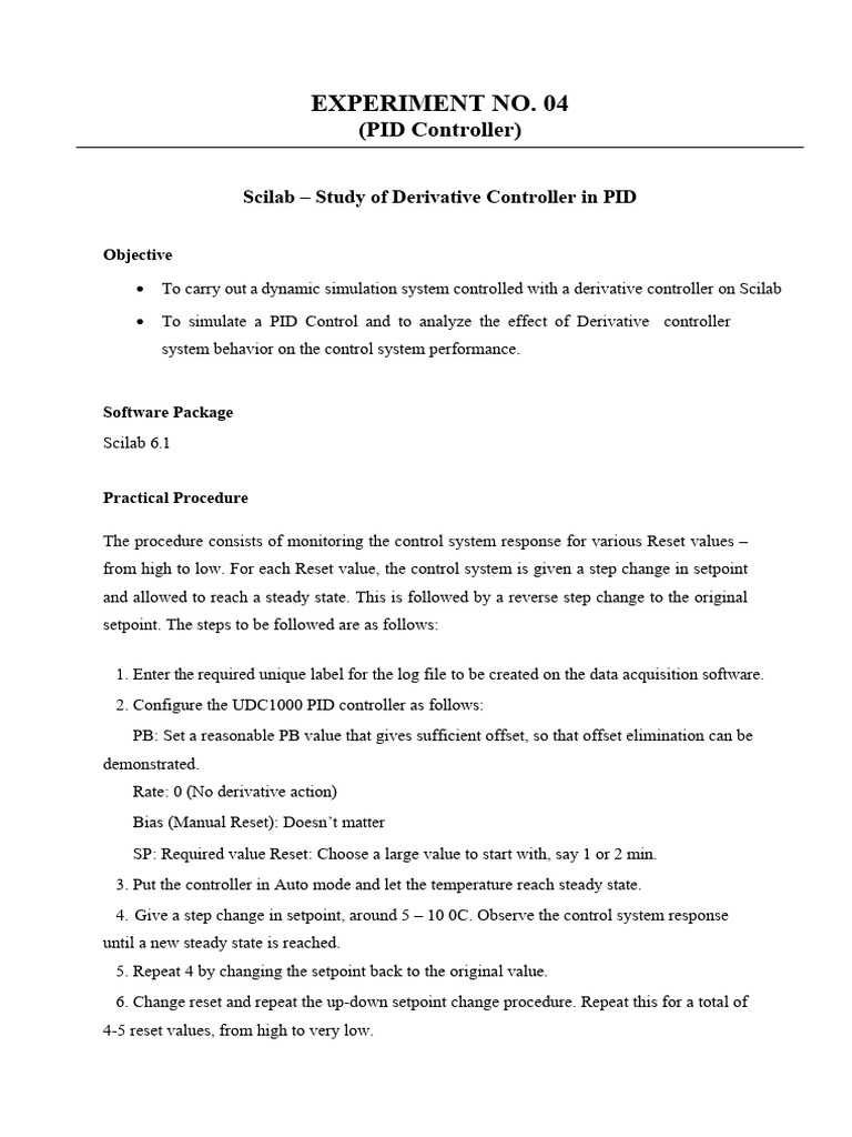 5 Pid Pdf Control Theory Derivative