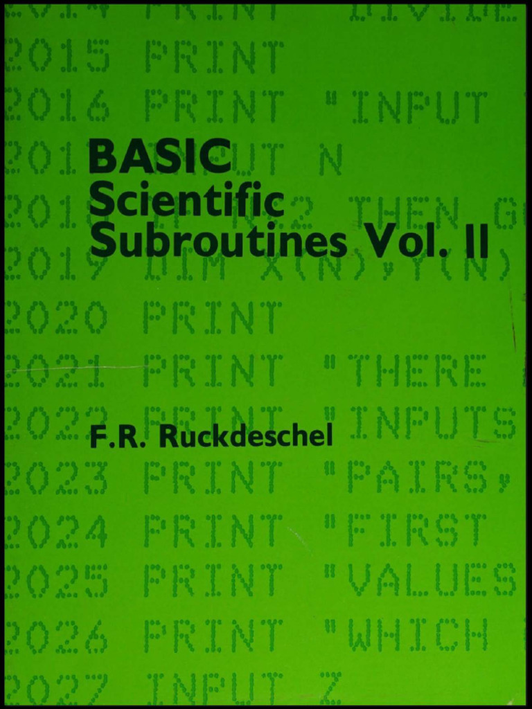 BASIC Scientific Subroutines Vol. II | PDF | Estimator | Least Squares