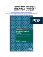 Interdisciplinary Team Teaching A Collaborative Study of High Impact Practices Reneta D Lansiquot Full Chapter