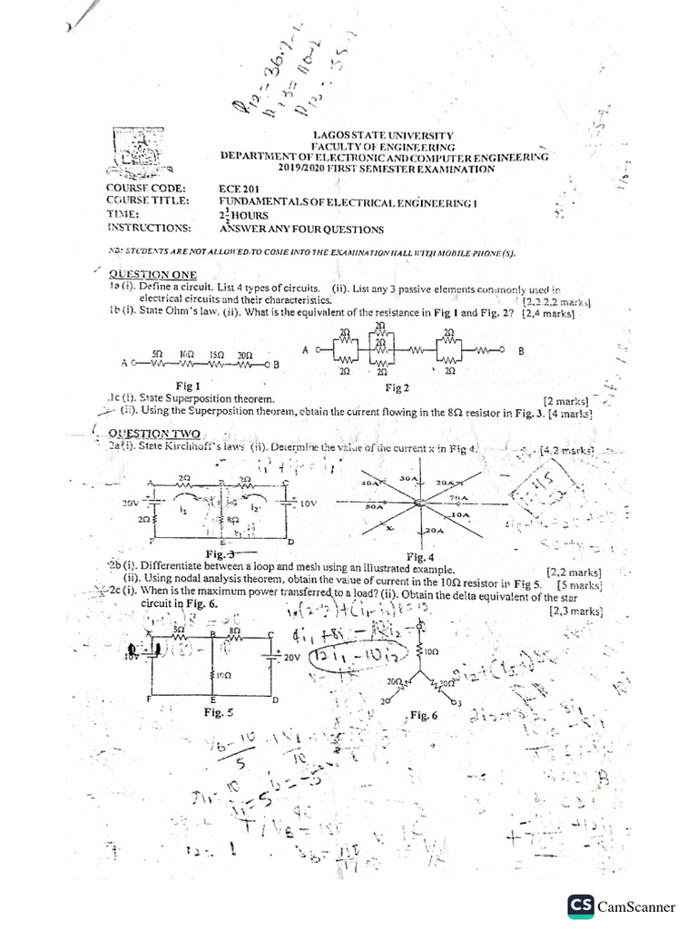 Ece 201 Past Questions 2 | PDF