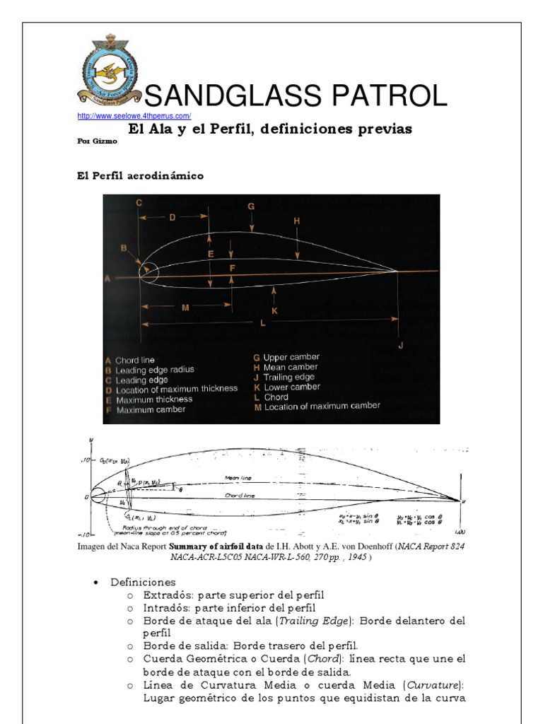 Partes del perfil aerodinámico del ala | PDF | Ala | Avión