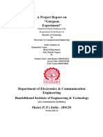 A Project Report On "Gurgaon Experiment": Bundelkhand Institute of Engineering & Technology Jhansi (U.P.) India - 284128