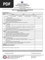 Work Immersion Evaluation Sheet