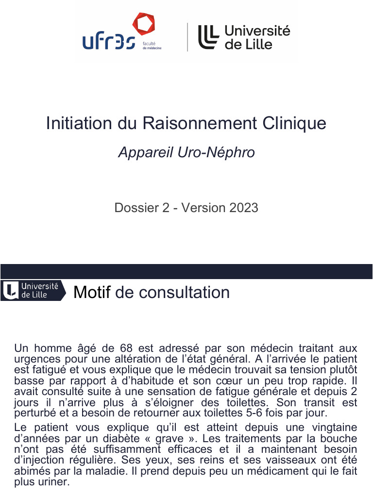 IRC8 MED3 AppUroNeph2 | PDF | Déshydratation (médecine) | Diabète