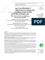 (Emerald) Modeling Crowdfunders' Behavioral Intention To Adopt The Crowdfunding Waqf Model (CWM) in Malaysia