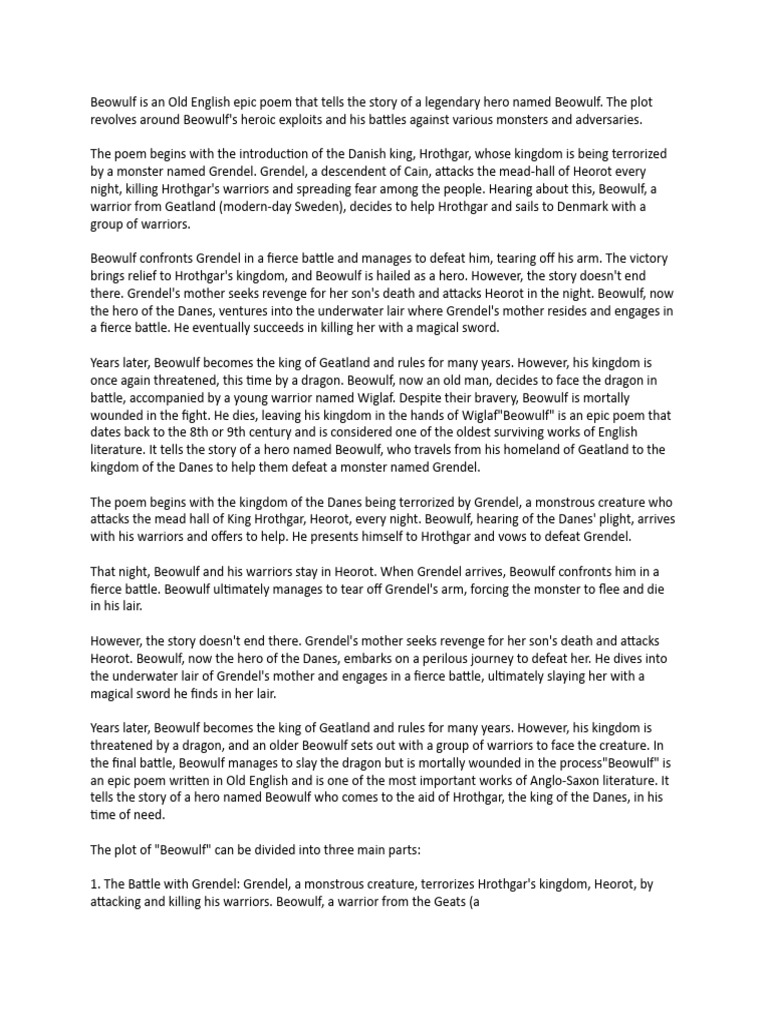Beowulf Pdf Beowulf Germanic Heroic Legends