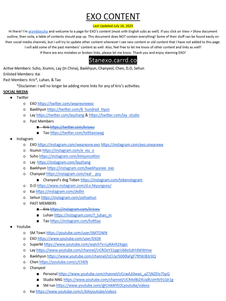 EXO Content and Resources Guide | PDF | Language Arts \u0026 Discipline, image size:768x1024