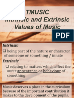 Intirnsic Extrinsic Values of Music