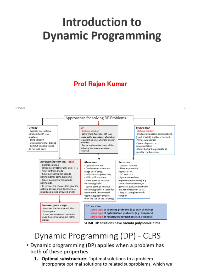 6. Dynamic programing | PDF | Dynamic Programming | Algorithms