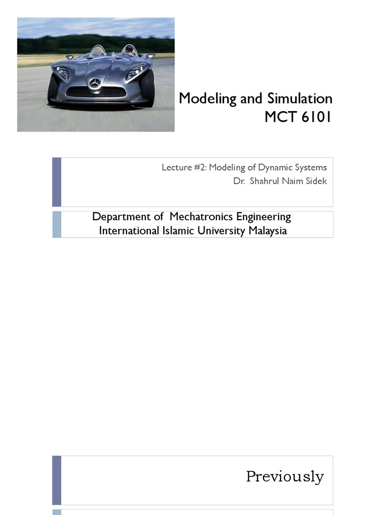 SnS-SD-02!3!10 Modeling of Dynamics Systems | PDF | Dynamical System ...