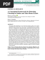 A Conceptual Framework For Detecting Cheating in O