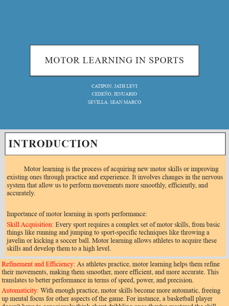 motor learning in Sports PDF Simulation Learning