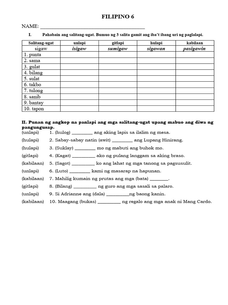 Panlapi Quiz | PDF