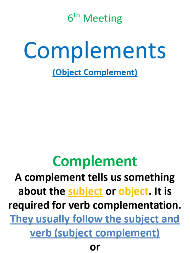 Understanding Object Complements in Grammar | PDF