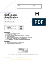 Mathematics Specification: Paper 3 Higher Tier