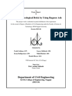 Making Of Ecological Brick by Using Bagasse Ash