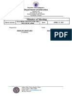 Minutes or Narrative Report