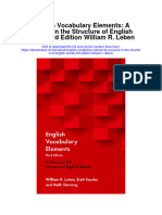 English Vocabulary Elements A Course in The Structure of English Words 3Rd Edition William R Leben Full Chapter