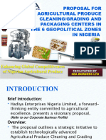 Proposal For Agricultural Produce Cleaning Grading and Packaging Centers in The 6 Geopolitical Zones in Nigeria