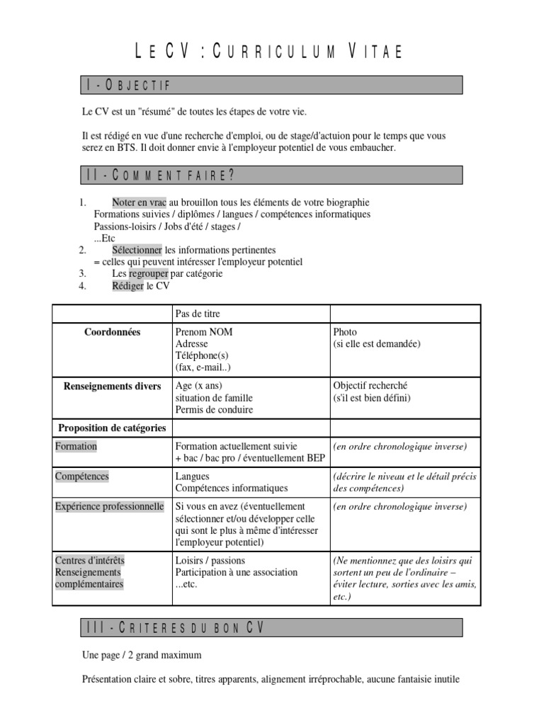 Rédiger un CV en ordre chronologique inverse | PDF | Évolution de carrière