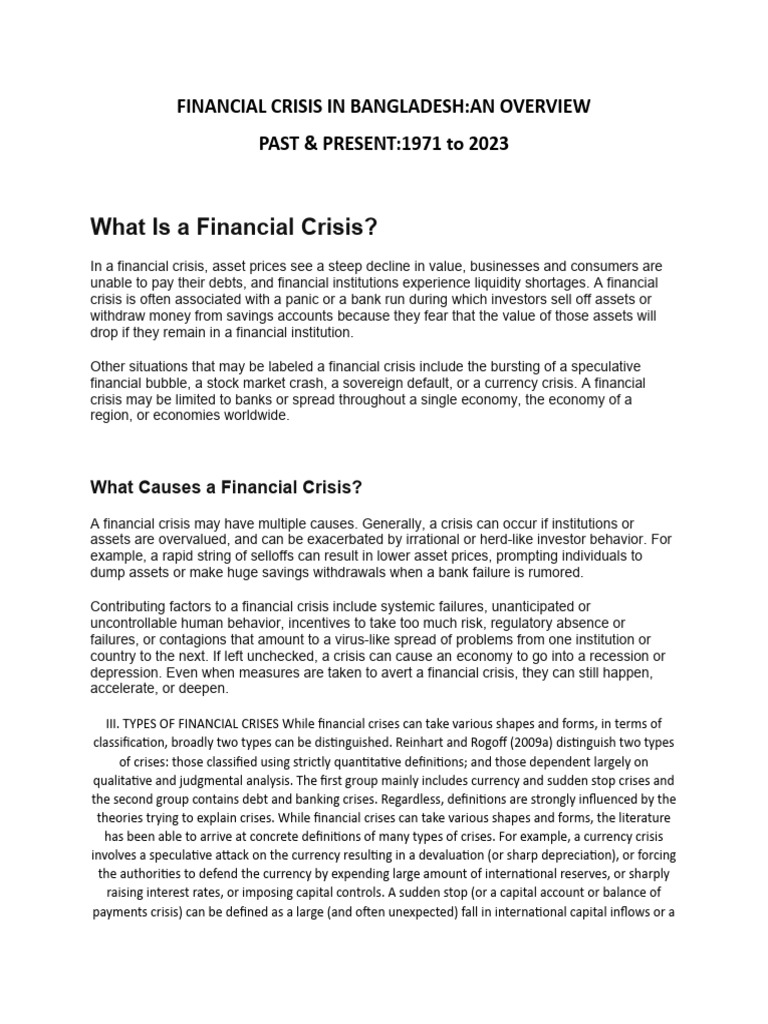 Overview of Bangladesh's Financial Crises | PDF | Financial Crises ...