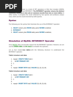 Syntax: (Common) Elements in Two Sets or Common Records From Two or More Tables. in