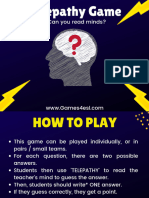 ESL PowerPoint Game Telepathy Game Blank Template