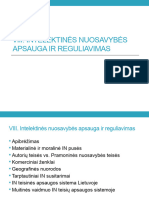 VIII. Intelektinės Nuosavybės Apsauga Ir Reguliavimas