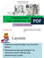 Pagpapayaman at Pag-Oorganisa NG Datos: Character Sketch