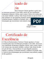 Certificado de Excelência - para Os Diretores Do Clube