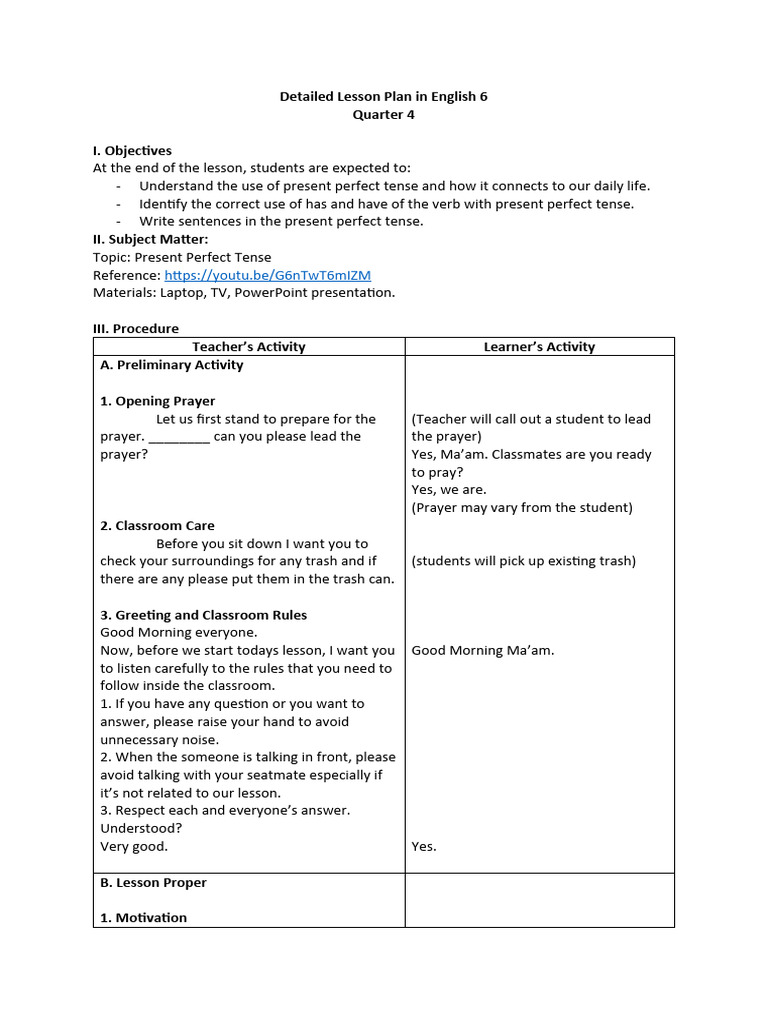 Detailed Lesson Plan in English 6.docx FINAL DEMOO | PDF | Grammatical ...